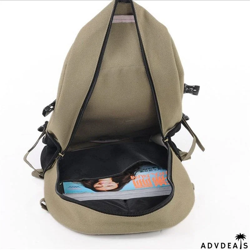 Unisex Multi-Pocket Spacious Interior Canvas Traveling Top-Handled Backpack