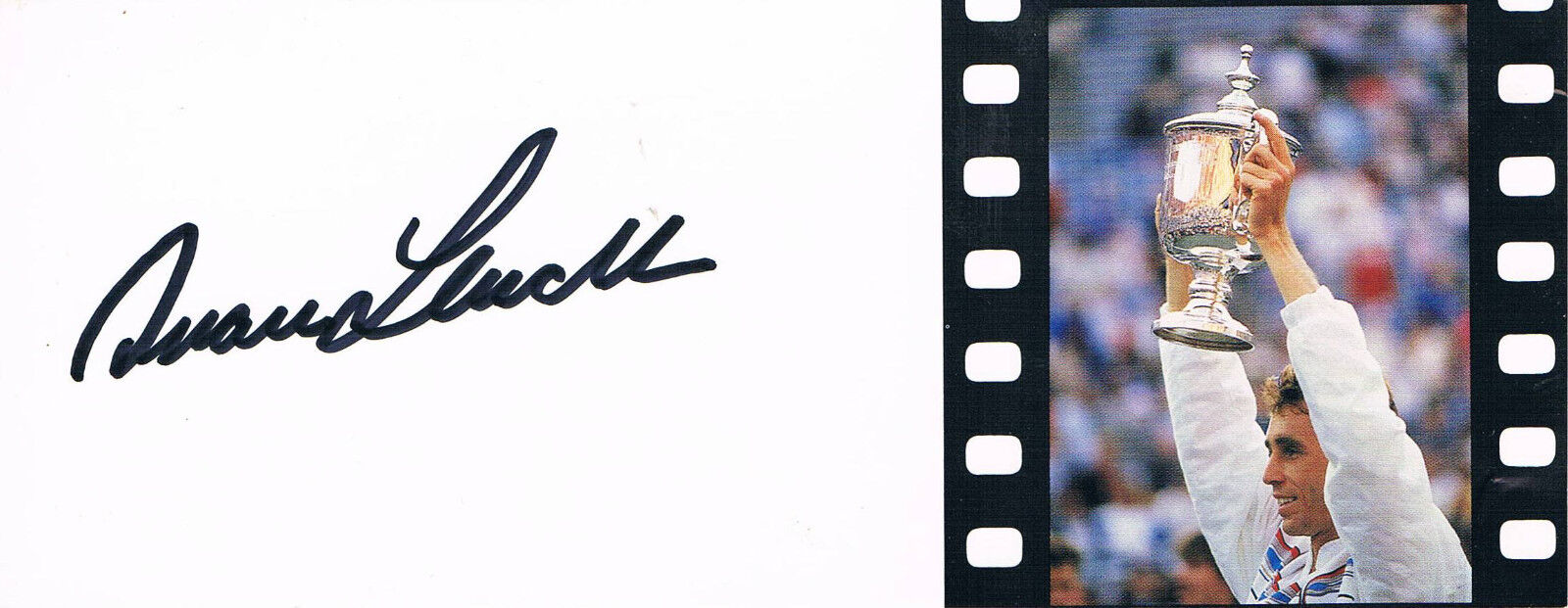 Ivan Lendl 1960- genuine autograph 3x8