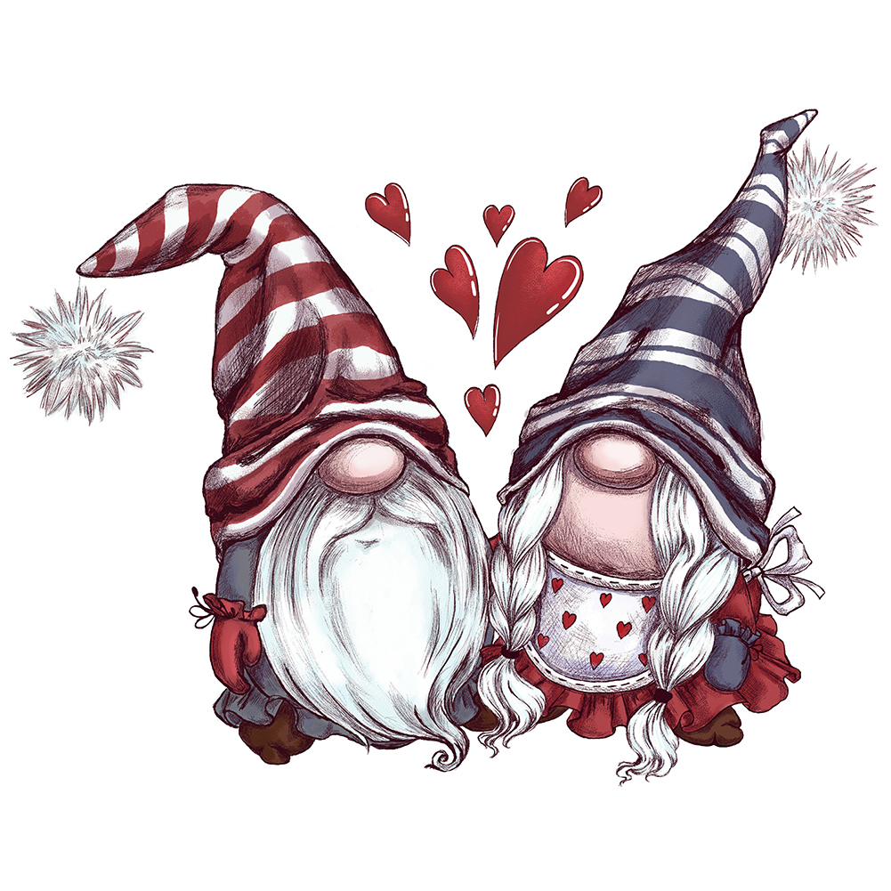 

Gnome Couple - Round Drill Diamond Painting - 40*30CM, 501 Original