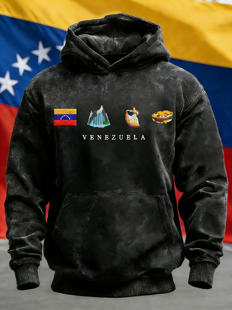 Unisex Venezuelan Colorful Slogan Hooded Sweatshirt artswardrobe