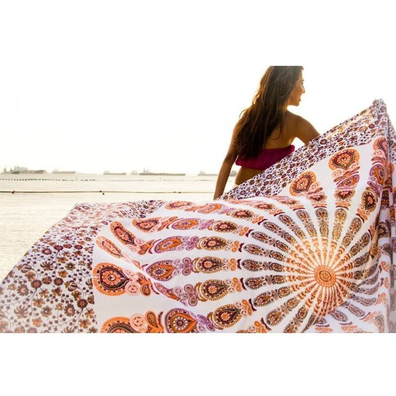Oversize Hippie Mandala Tapestry Wall Hanging Bohemian Psychedelic Tapestry Fabric Wall Carpet Bed Sofa Cover Picnic Mat Shawl