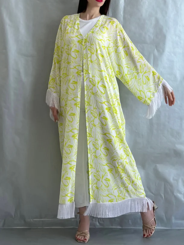 Stylish Floral Tassel Dress Robe-inspireuse