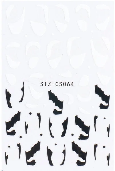 3D Swirl Lines Nail Sticker Geometry Irregular Whirling Wave Cow Print Decal on Nails Art Charms Manicure Slider Tip Accessories-Nail Inspo