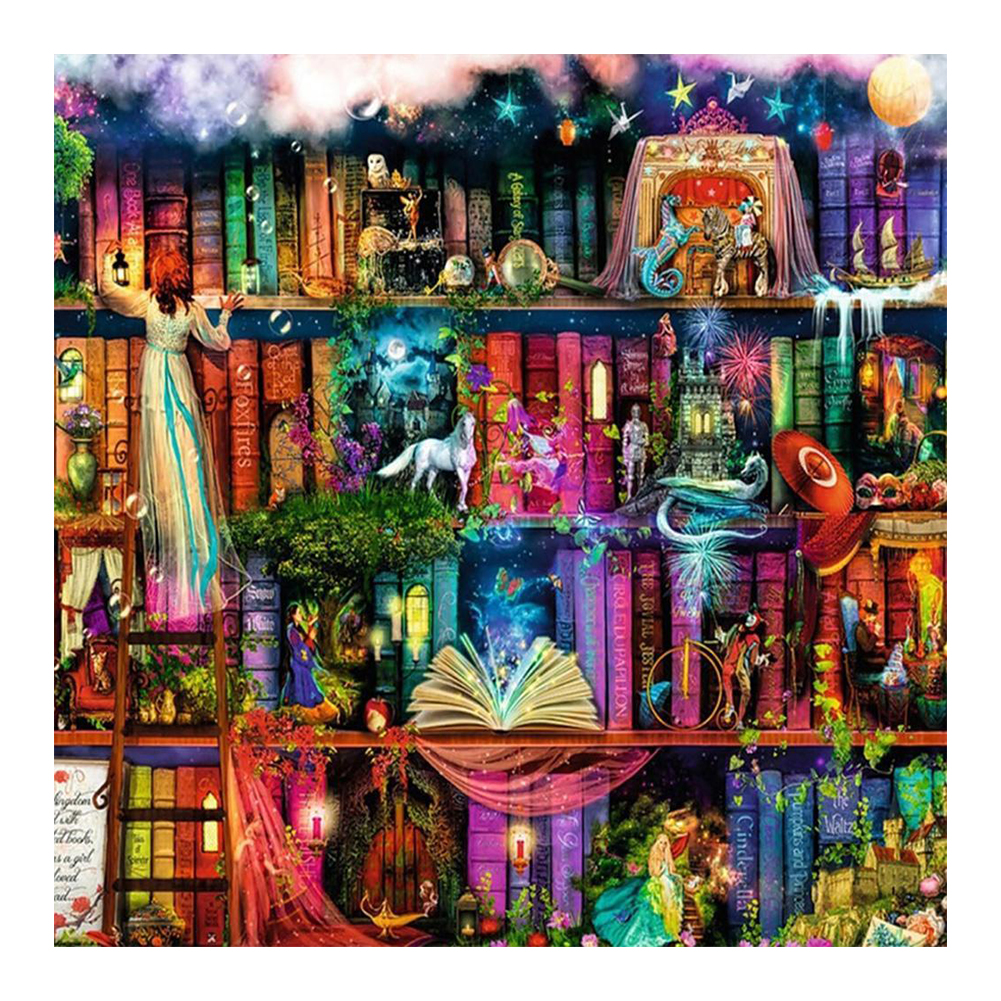 

(Multi-Size) Bookshelf - Round/Square Drill Diamond Painting, Square diamond 40*40cm, 501 Original