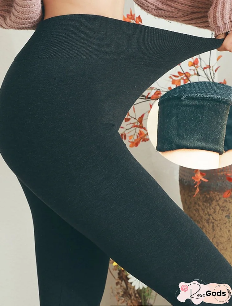 Wool-Blend Tight Casual Leggings