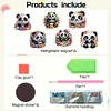 (US Local)6Pcs Acrylic 2D Flat Pandas Diamond Painting Fridge Magnet for Fridge Whiteboard