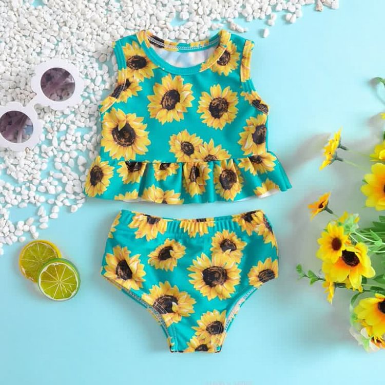 Toddler Girl Sunflower 2 Pieces Swimsuit
