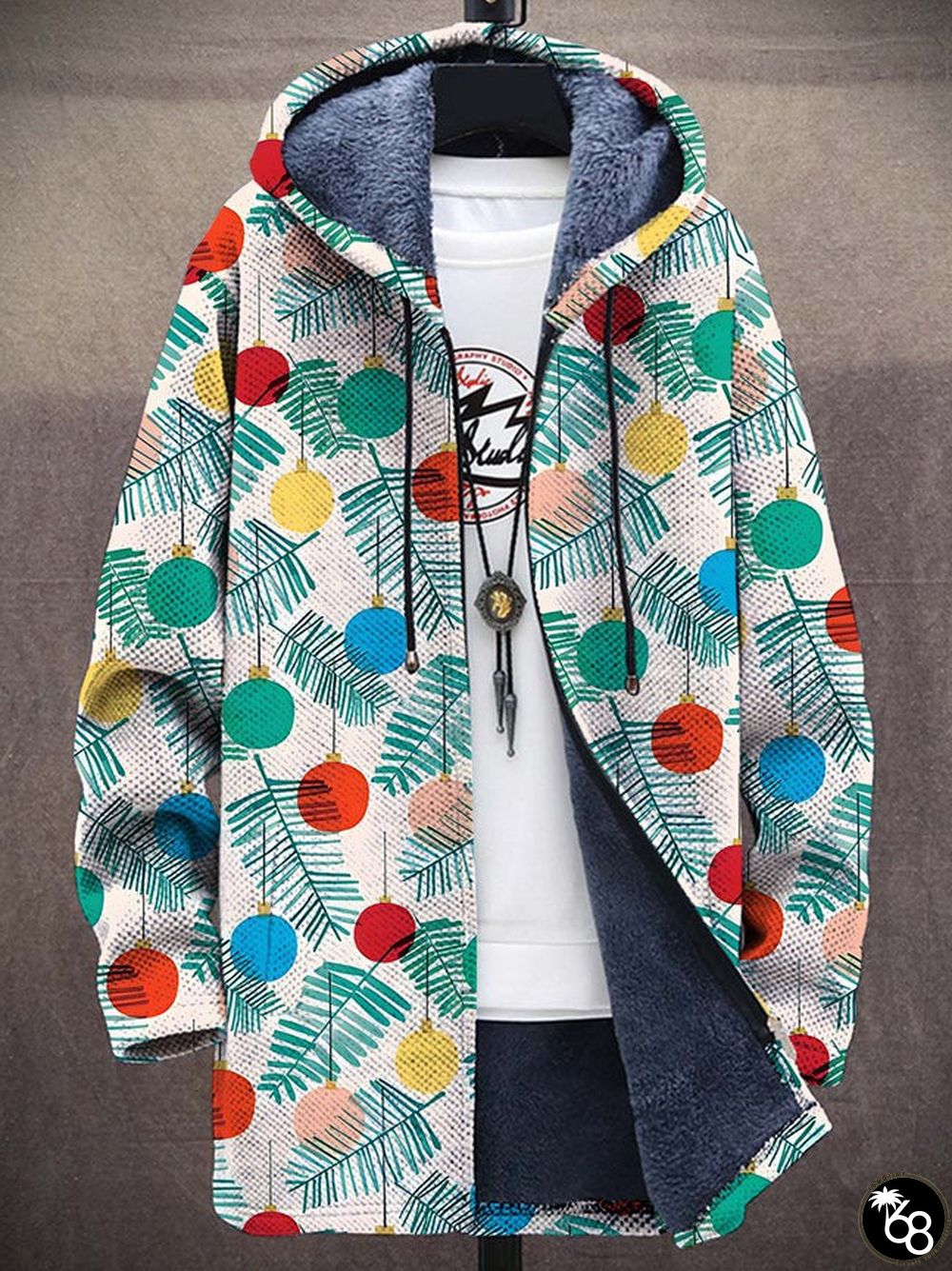 Men's Christmas Fashion Plush Thick Long-Sleeved Sweater Coat Cardigan | 168DEAL