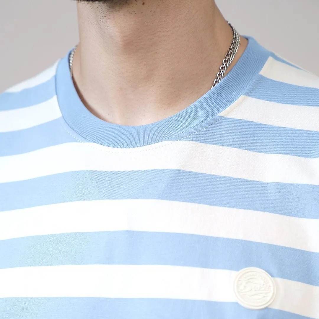 SIMWOOD 2021 Summer Oversize Men's Striped Breton Top Breathable 100% Cotton Loose Plus Size Brand Clothing SK130606