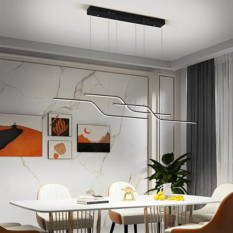 Z Shape Lines Smart Stepless Dimming with Remote Nordic Chandelier - Appledas