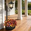 2 In 1 Outdoor Flower Pots Light with Planter Solar Lamp Post Light Freestanding Planters Lamp IP54 Waterproof Decorative Solar Lamp for Terrace Front Pedestrian Hall Decor