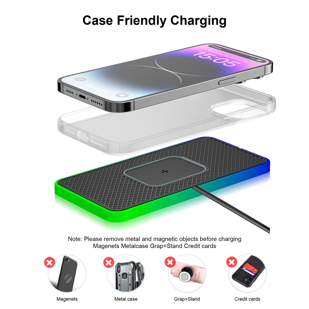 LED light-emitting car mobile phone wireless charger
