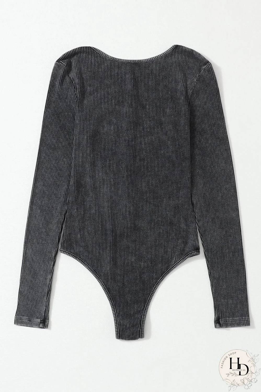 Women's Fashionable Ribbed Knit Henley