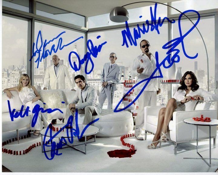 LAW & ORDER: SVU Signed CAST Photo Poster painting MARISKA HARGITAY DANN FLOREK ICE T DANNY PINO