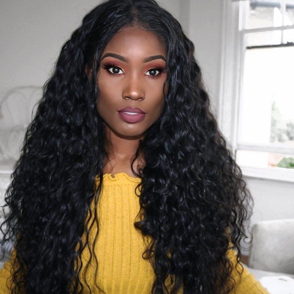 Water Wave Lace Frontal & closure Wigs 100% Human Hair pre-plucked with baby hair
