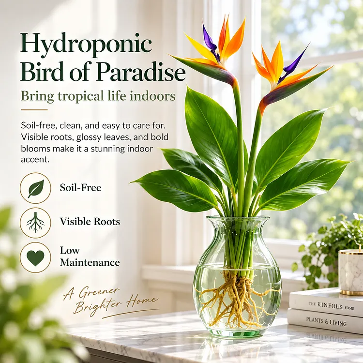 🕊️Hydroponic bird of paradise, from bulb to flowering, is incredibly therapeutic.