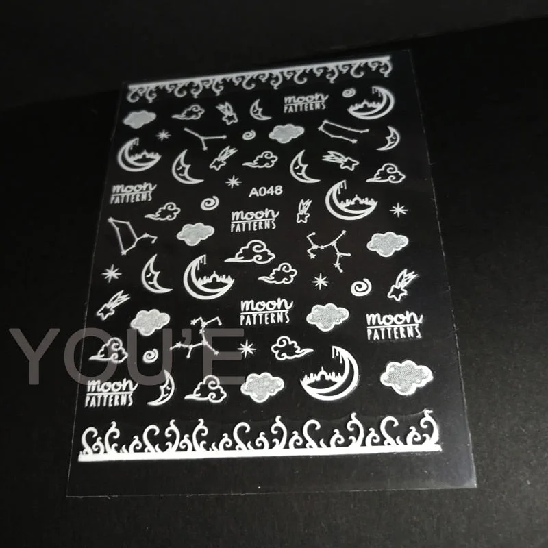 3D Nail Art Sticker Decoration Shadow Moon DIY Sticker Decals Tips Manicure Design Constellation Stars Adhesive Sticker for Nail