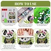 (US Local)Panda Theme Wood DIY Diamond Painting Hooks Home Decor Craft Kit for Wall Decor