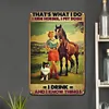 Farm girl with horse and dog - Vintage Metal Signs(8*12Inch/12*16Inch) - Farm