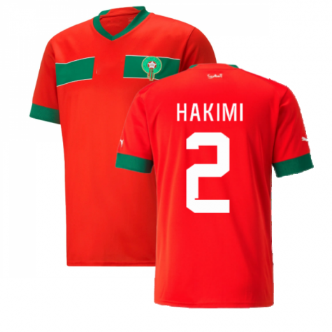 Marokko Achraf Hakimi 2 Home Trikot WM 2022