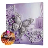 (Pre-Framed)Purple Butterfly-Special Shape Diamond Painting Kit(25x25cm)