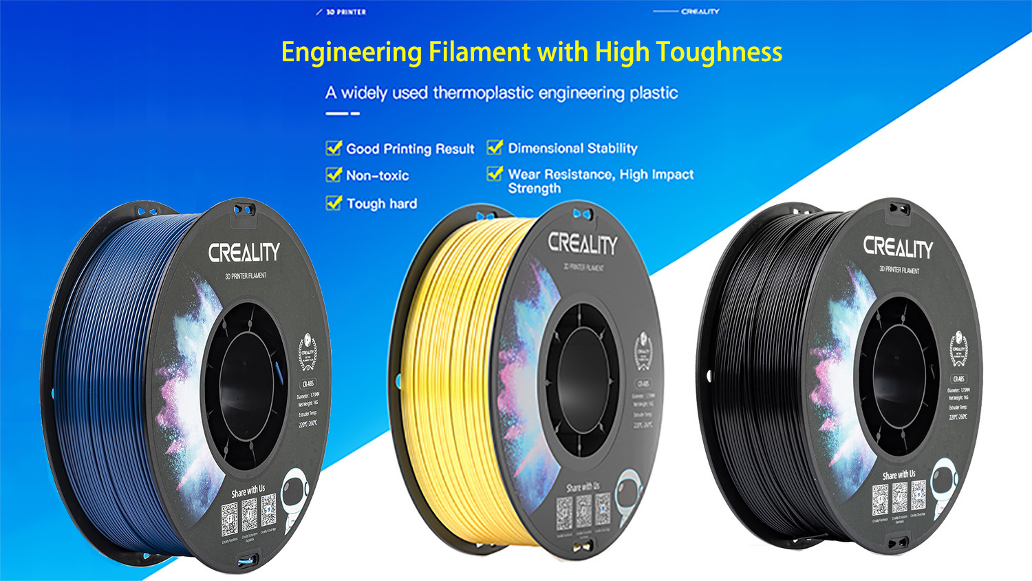 Creality Hyper Series PLA Filament 1KG 1.75mm High Precision Faster Cooling  Better Fluidity Non-toxic Moisture Resistance for 3DPrinter