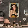Pin up girl - Panneaux en &eacute;tain m&eacute;tallique(20*30cm/30*40cm)