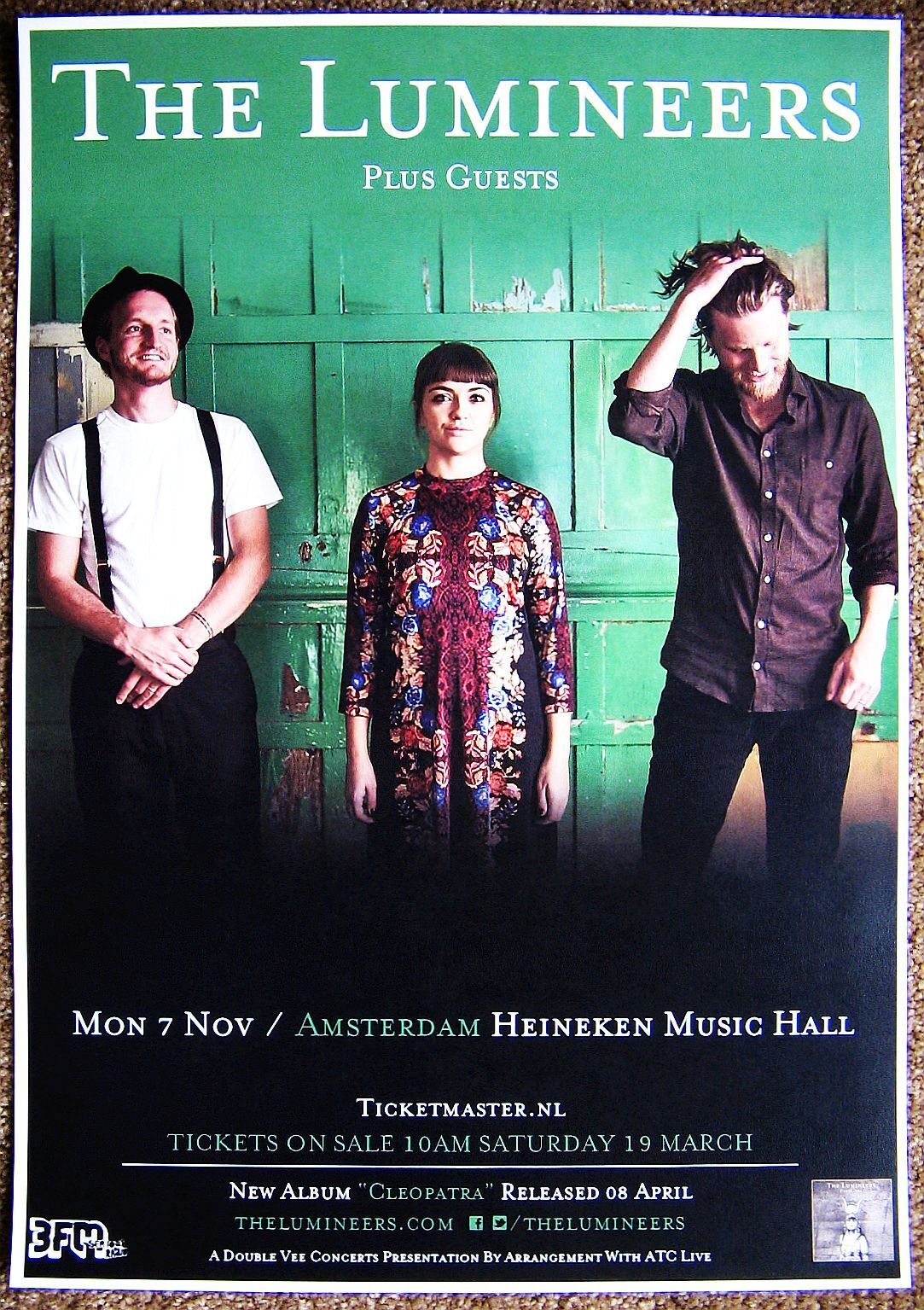 THE LUMINEERS 2016 Gig POSTER Amsterdam Netherlands Concert