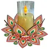 Mandala lotus acrylique DIY peinture en diamant porte-bougies sans bougies table de table de table pour d&eacute;butants adultes