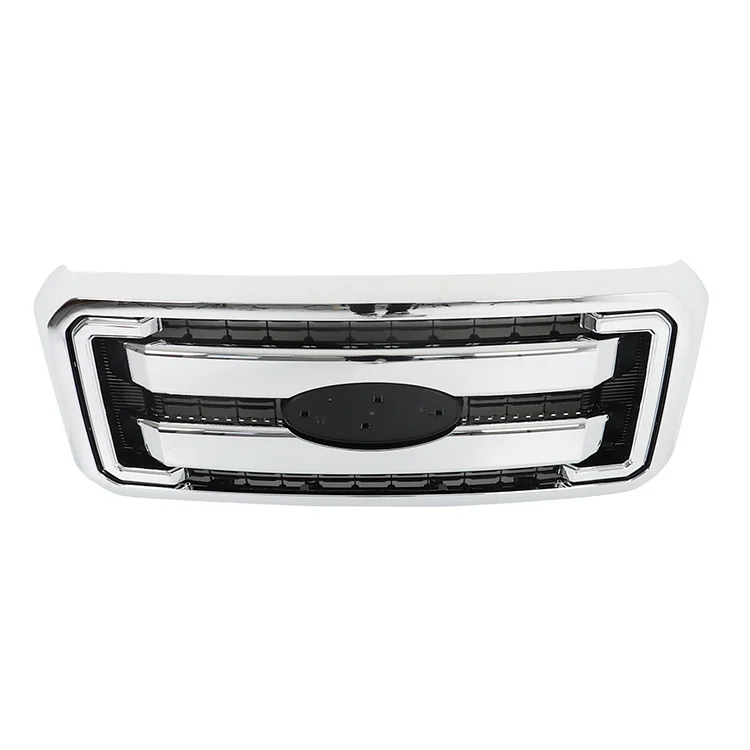 SEBLAFF Front Bumper Grille Upper Radiator Chrome Grill Assembly Replacement for 2011 2012 2013 2014 2015 2016 F250 F350 F450 F550 Super Duty