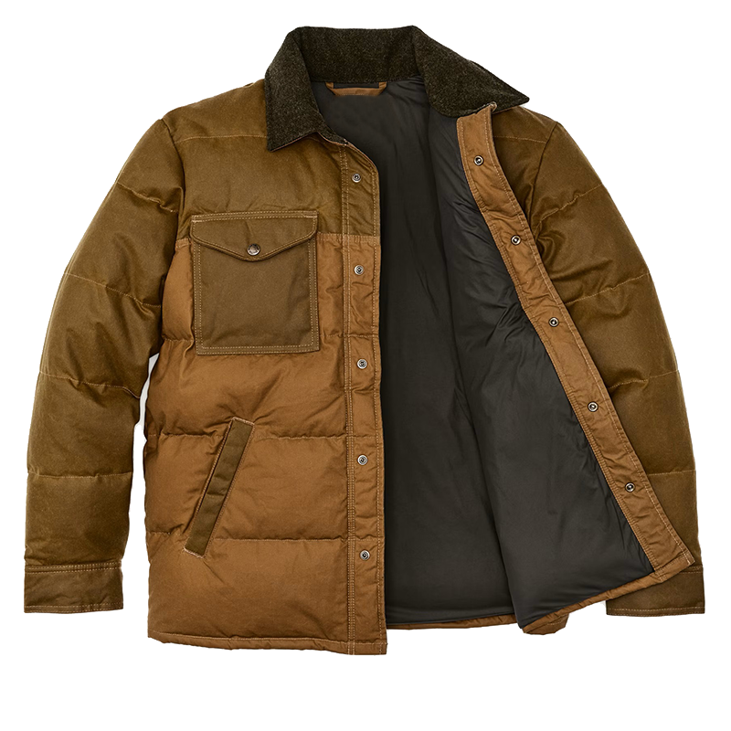 Men's Quilted Pocket Color Block Warm Jacket Coat