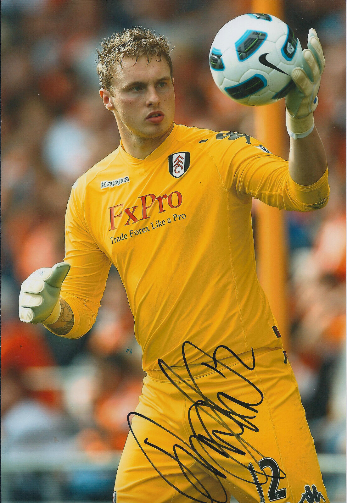 David STOCKDALE Autograph Signed 12x8 Photo Poster painting AFTAL COA Fulham Goalkeeper