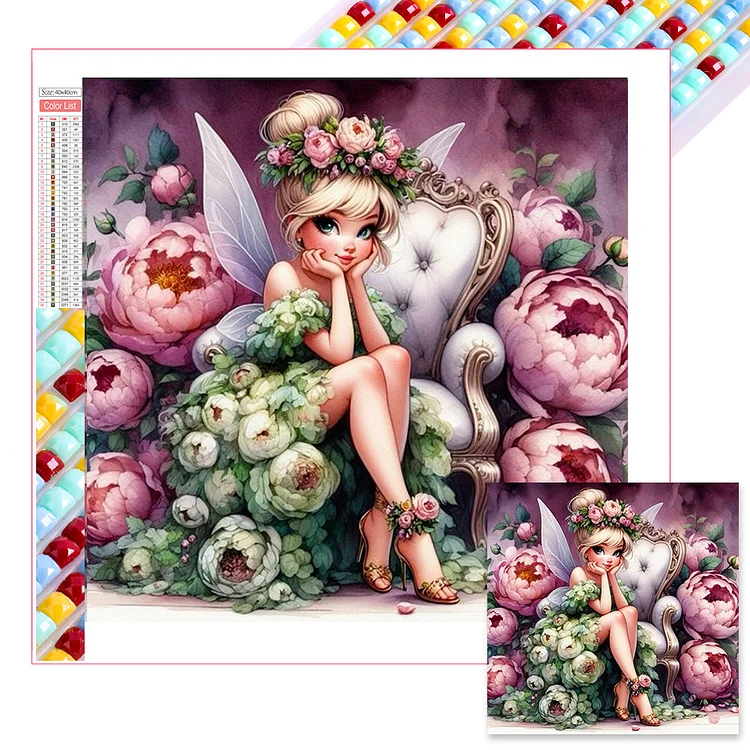 Flower Fairy - Full Square - Diamond Painting(45*45cm)
