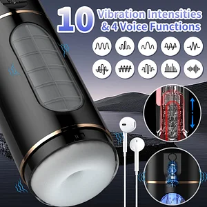 Male Mastusbafor Hands Free With 10 Virbrations Modes 3d Realistic Textured Sleeve