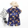 Baby Boy Girl Pajamas Set Summer Sleepwear Cartoon Printed Tops+Shorts 2 Pcs - honeylives