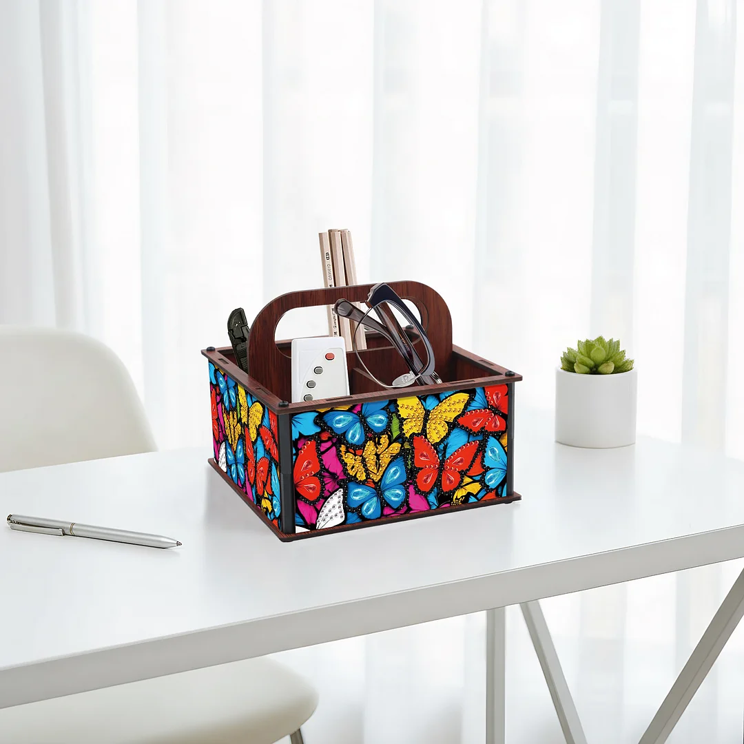 DIY Butterfly Wooden Diamond Painting Handheld Storage Box Kit Tabletop Decor
