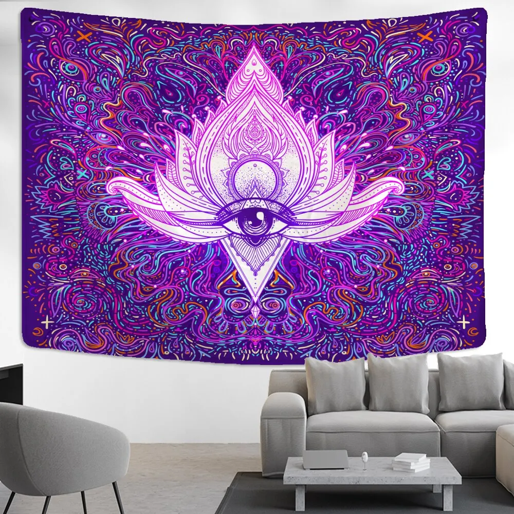 Mushroom Tapestry Wall Hanging Indian Mandala Bohemian Style Psychedelic Hippie Night Moon Witchcraft Home Decor