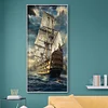 Diamond Painting-DIY Full Round Drill Sea Sailboat (80X40cm)