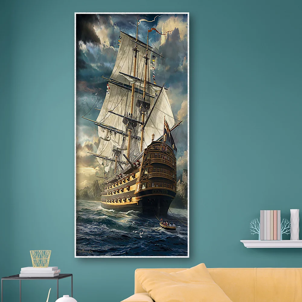 Diamond Painting - Full Round Drill - Sea Sailboat(40*80cm)