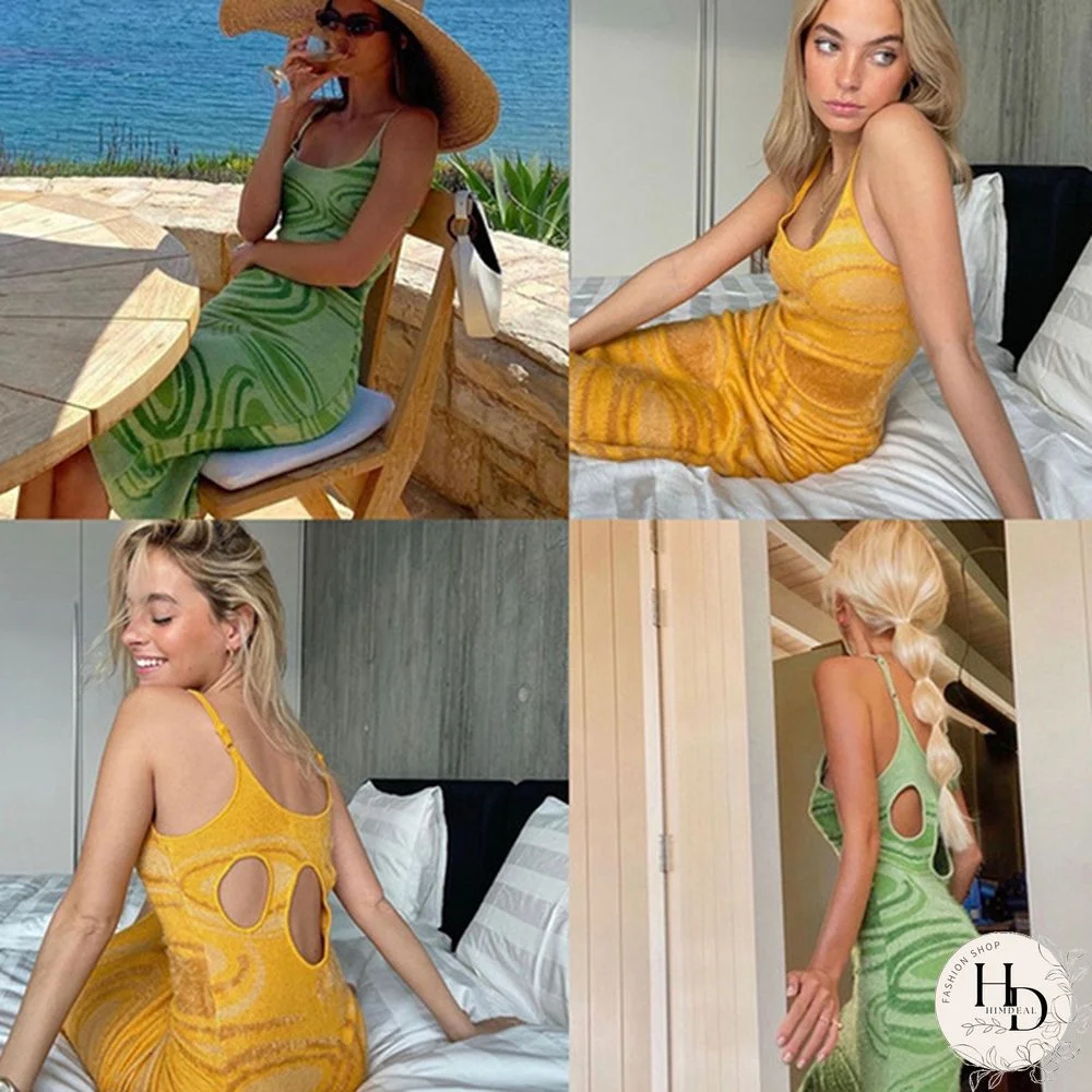 Dress Women Summer Sleeveless Strap Dress Female Print Sundress