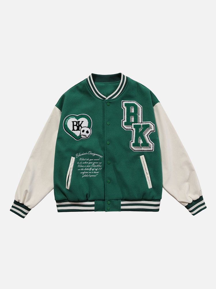Skull Frame Love Letter Varsity Jacket