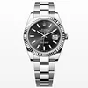 Rolex Datejust 41 Stainless Steel on Oyster with Black Dial and Fluted Bezel Top Replica