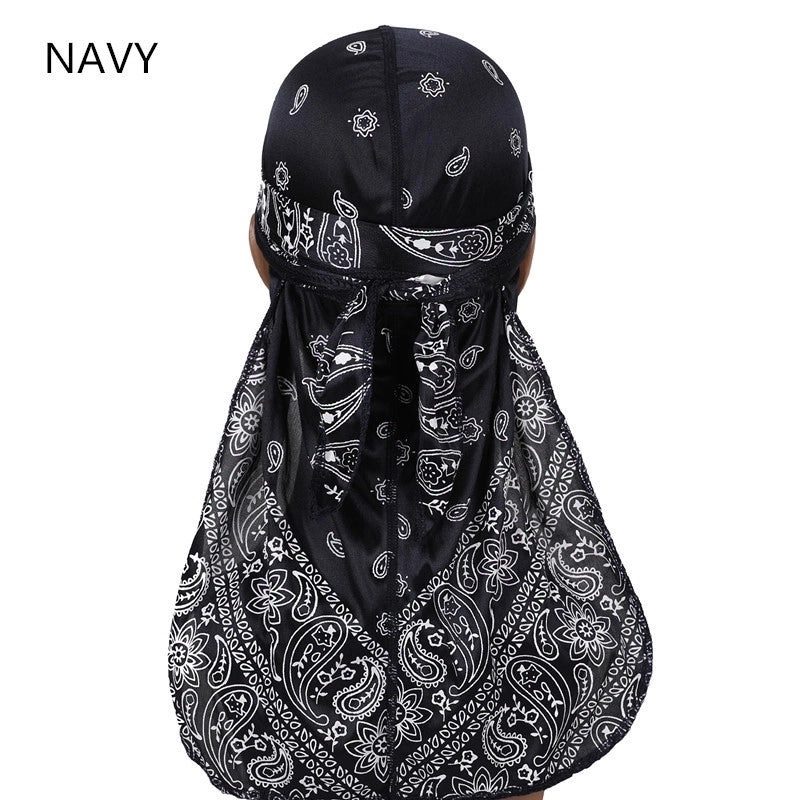 Explosions Amoeba Imitation Silk Long Tail Pirate Hat Baotou Hat Hip Hop Cloak Hat DURAG