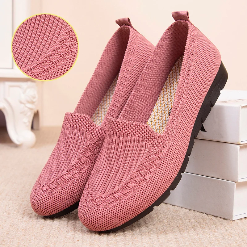  Casual Shoes Women’s Mesh Breathable Slip on Flat Shoes Ladies Loafers