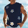 Men's Casual Surf-Style Tank Top With Floral Embroidery by Inlyline