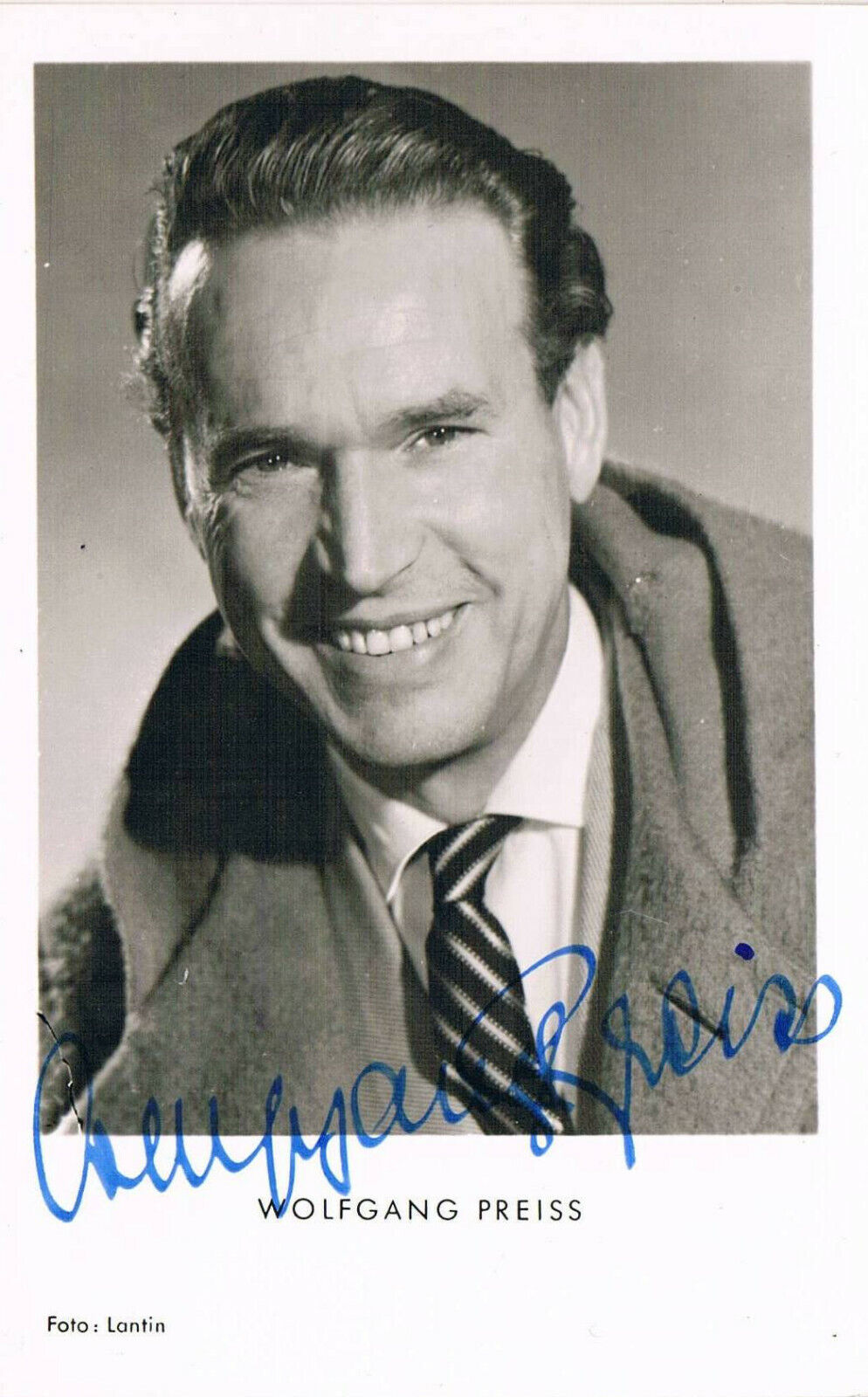 Wolfgang Preiss 1910-2002 autograph signed postcard Photo Poster painting 3.5x5.5