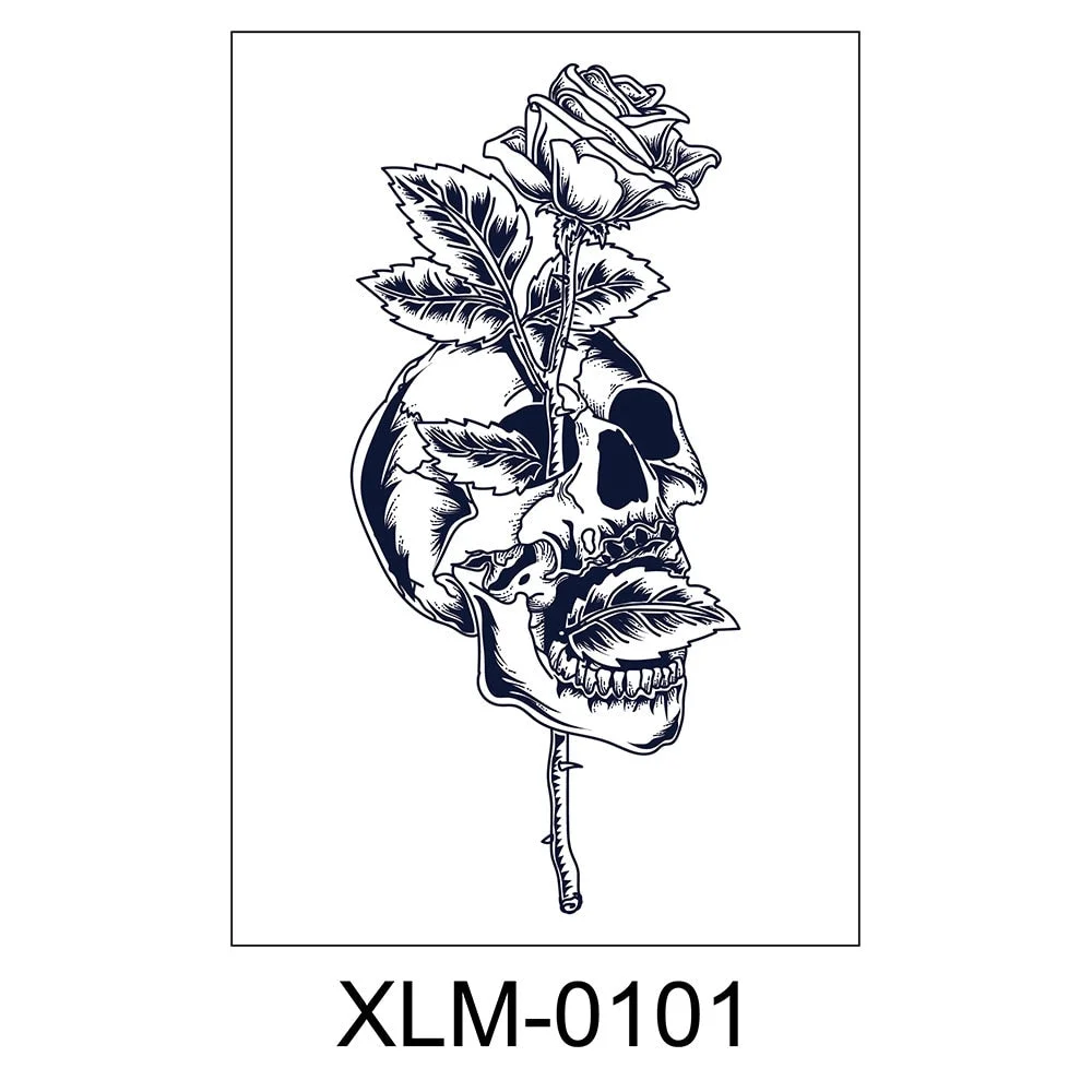 Semi-permanent waterproof sweat plant lasting big picture tattoo flower arm non-reflective herbal juice tattoo sticker