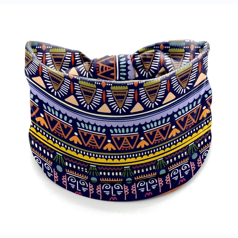 Women’s Hair Band African Print Pattern Wide Edge Elastic Knot Sports Yoga Headband Women’s Headwear Hair Accessories