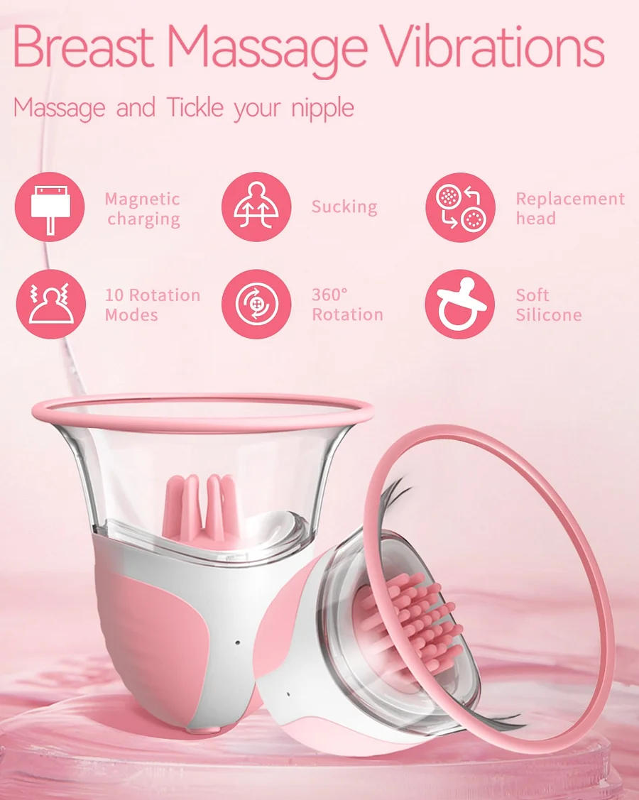 Sucking Rotating Vibrating Breast Nipple Pump