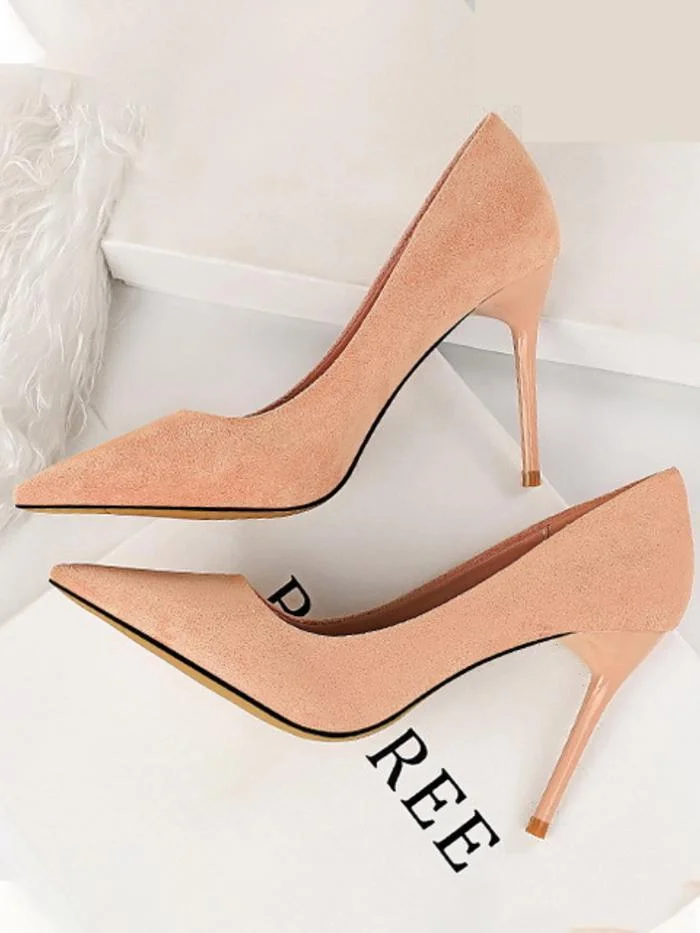 Fashion simple stiletto suede shallow pointy high-heeled sexy shoes